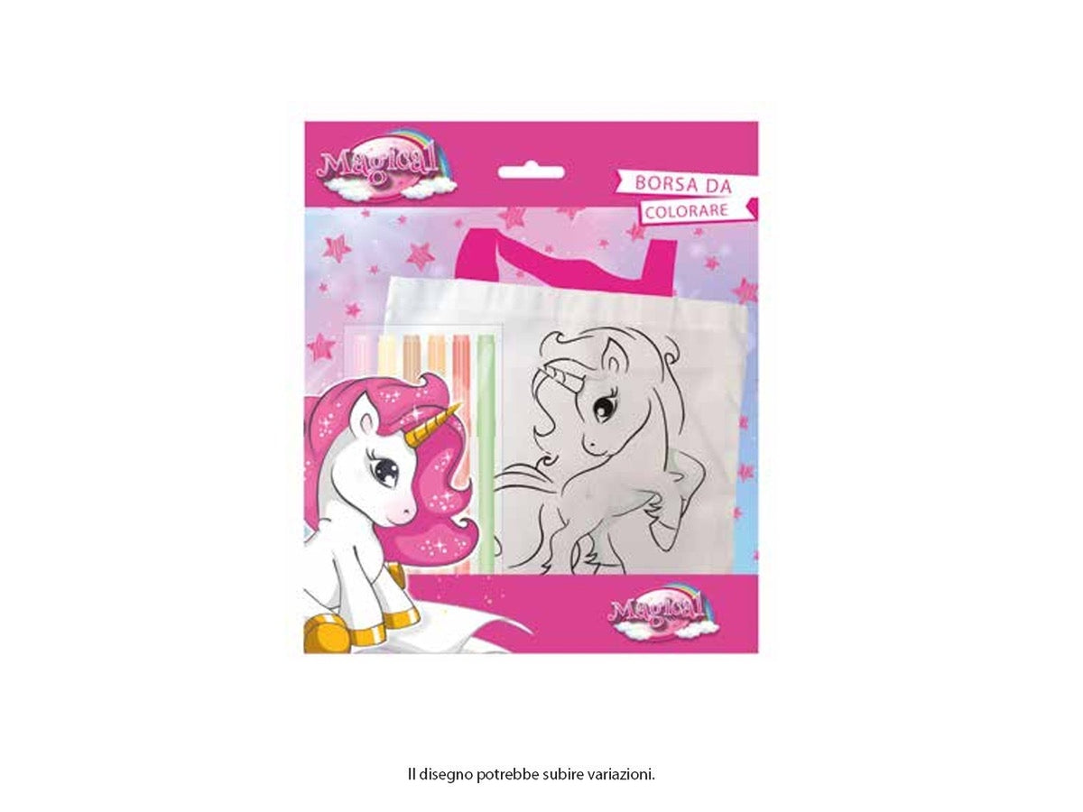 Unicorn Borsetta da colorare con 6 pennarelli