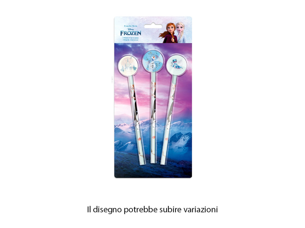 Frozen Matite con gomma set da 3 matite