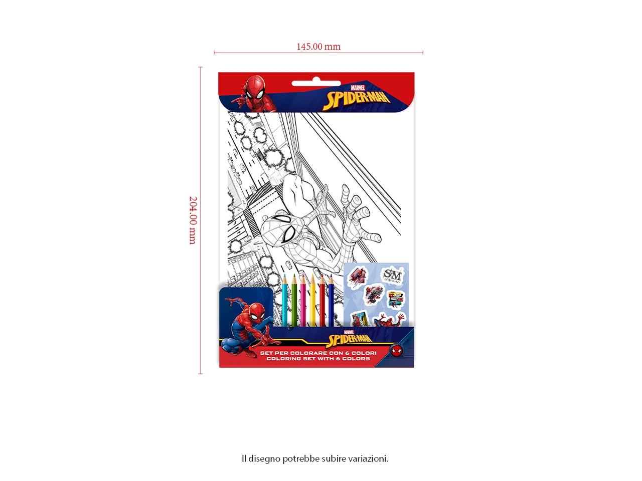 Spiderman Set da colorare 23x14cm con 6 colori