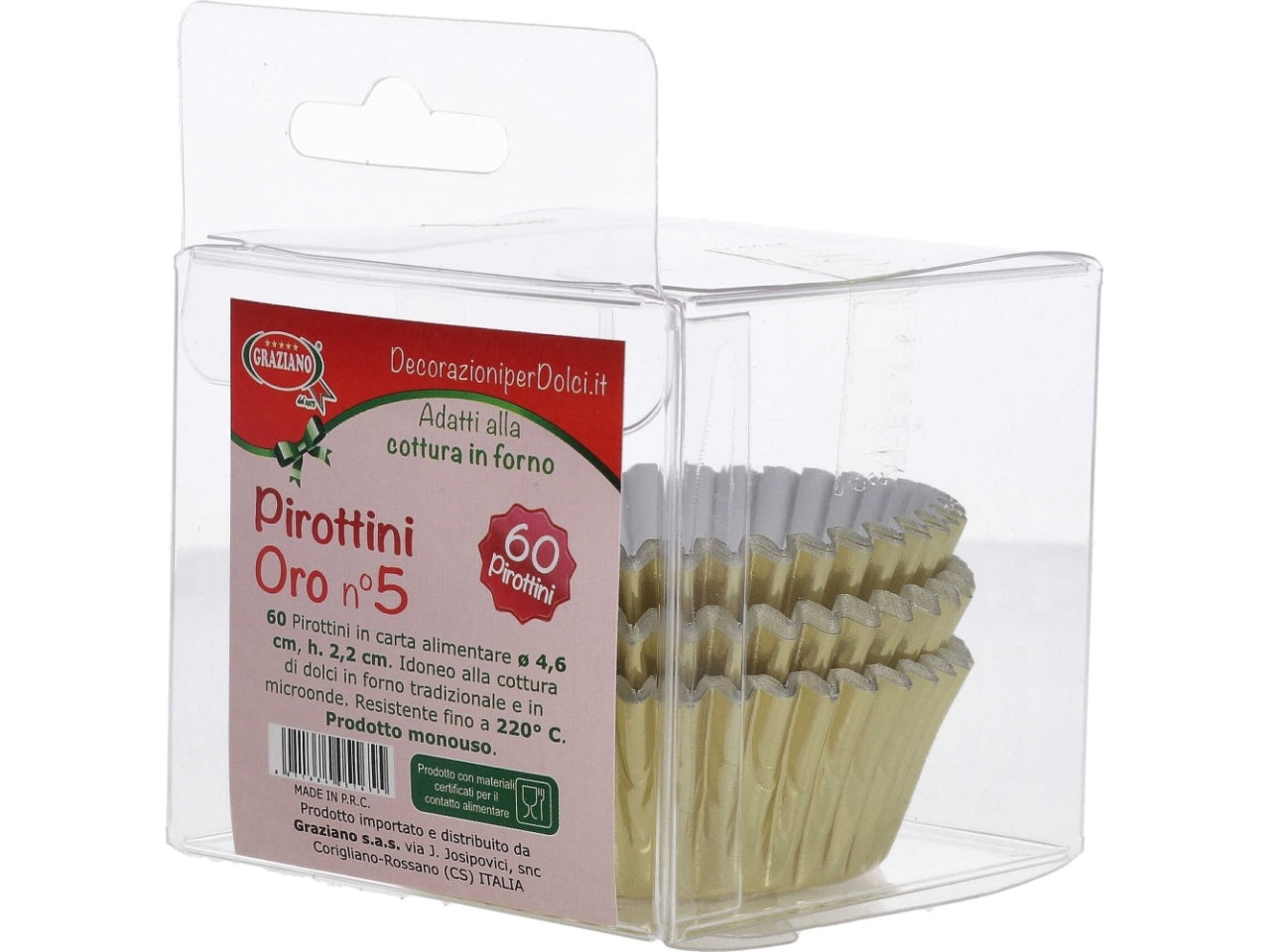 Pirottini monocolore oro n.7 set da 40 pirottini