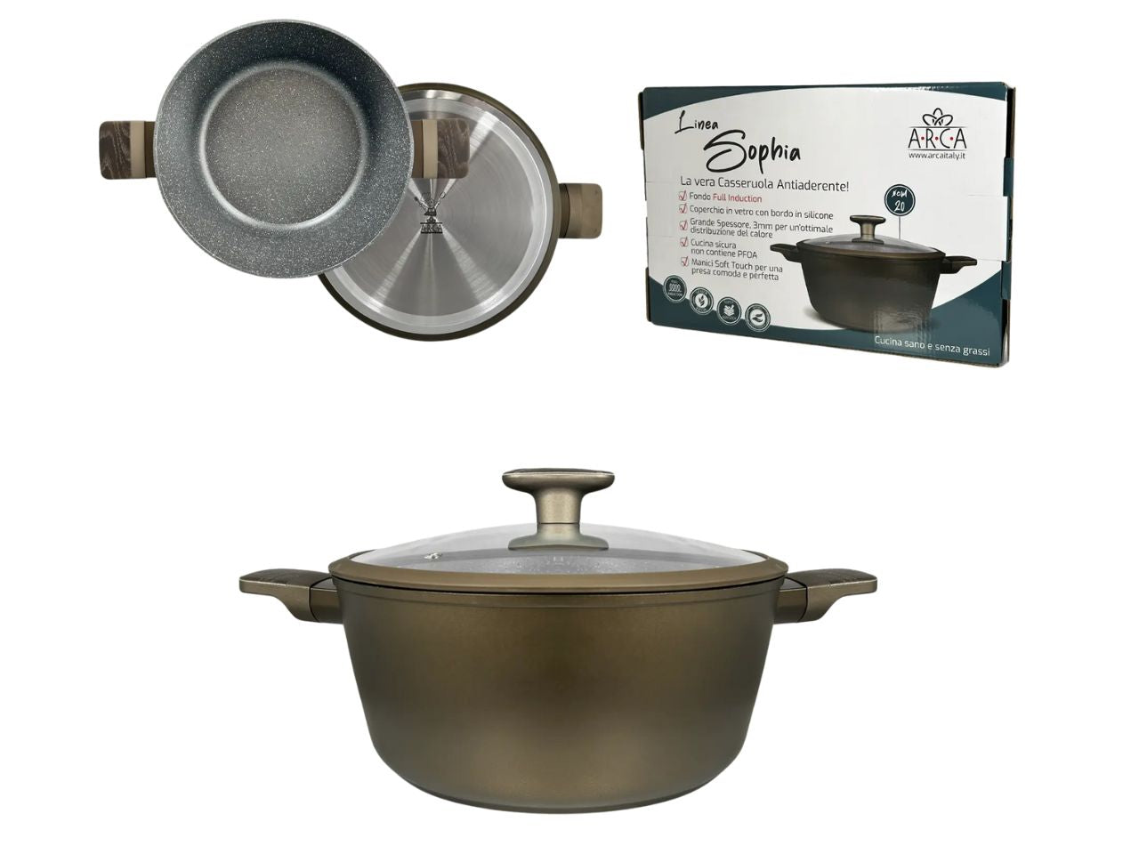 Sophia casseruola per induzione con operchio 24cm