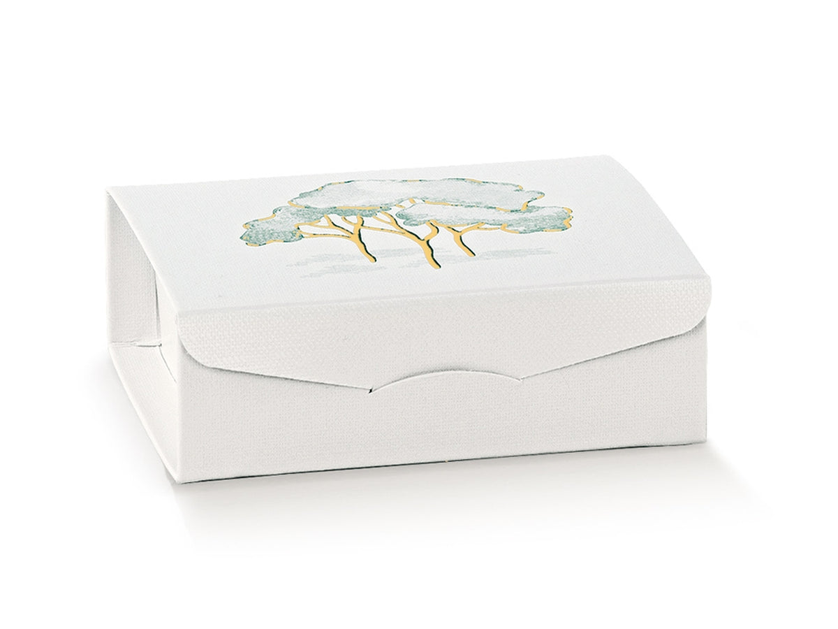 Intrecci verdi scatola gift con stampa 10x10x3,5cm
