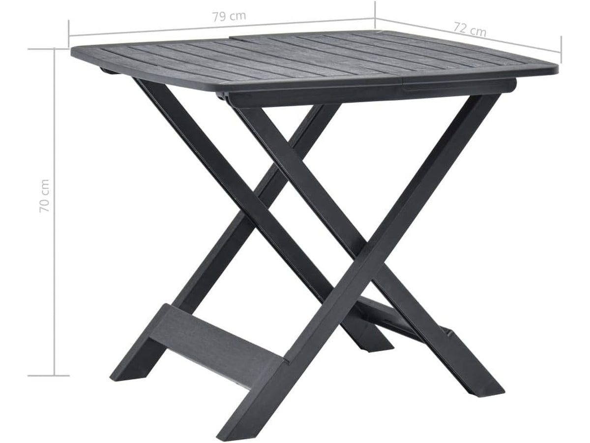 Tavolo in plp pieghevole tevere antracite 79x72x70cm