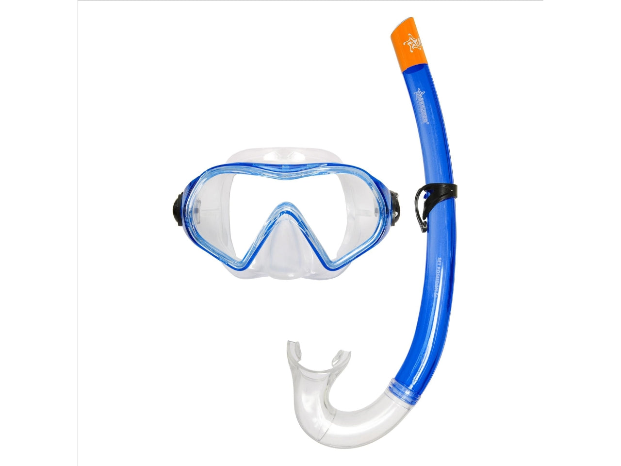 Machera e boccaglio Poseidon senior blu in pvc