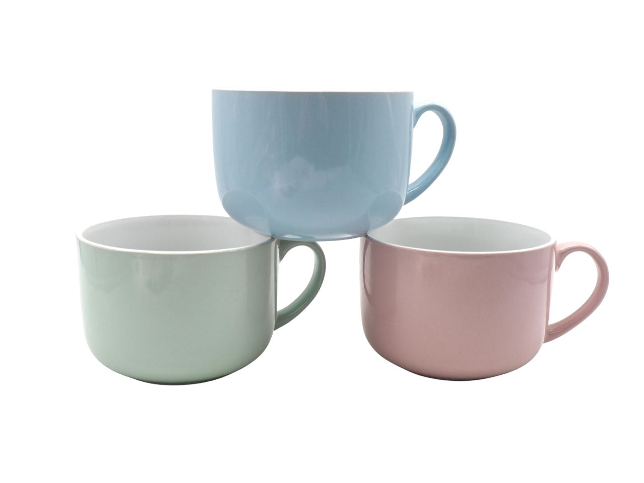 Tazza h.8,5x11,5/15cm tinta unita in 3 colori assortiti
