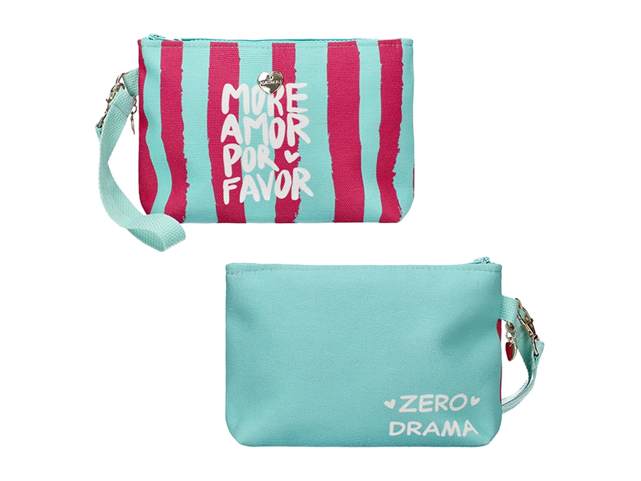 pochette tessuto con stampa 21x6x18cm acqua