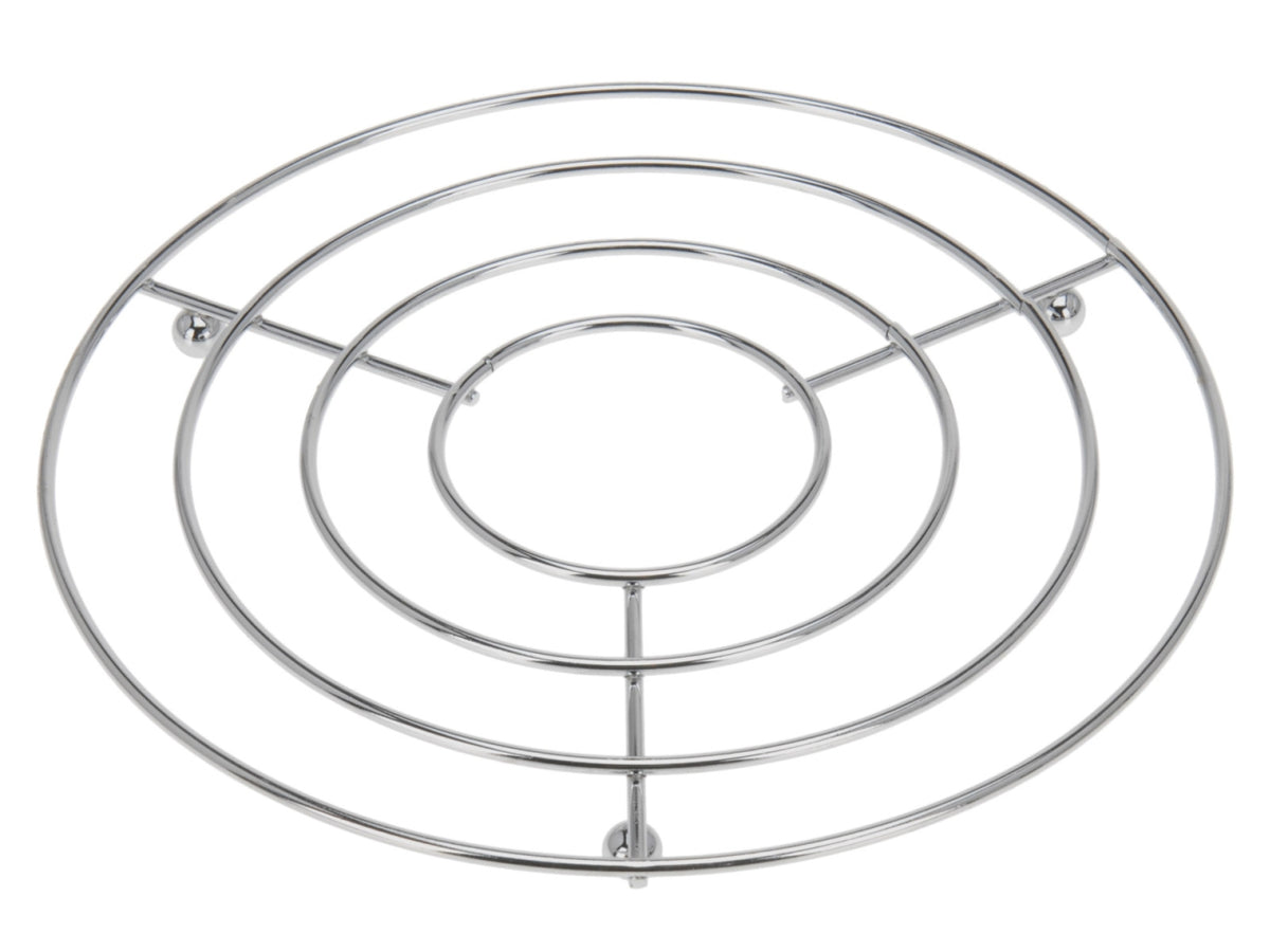 Sottopentola in filo metallico cromato, diametro 20cm e peso 115gr