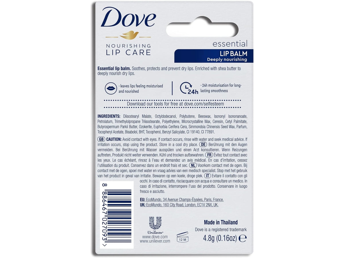Dove lipcare essential 4,8gr nutriente $