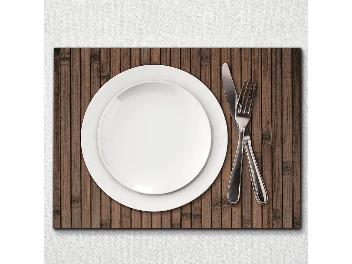 Confezione di 4 tovagliette bamboo edge 30x45cm colore marrone