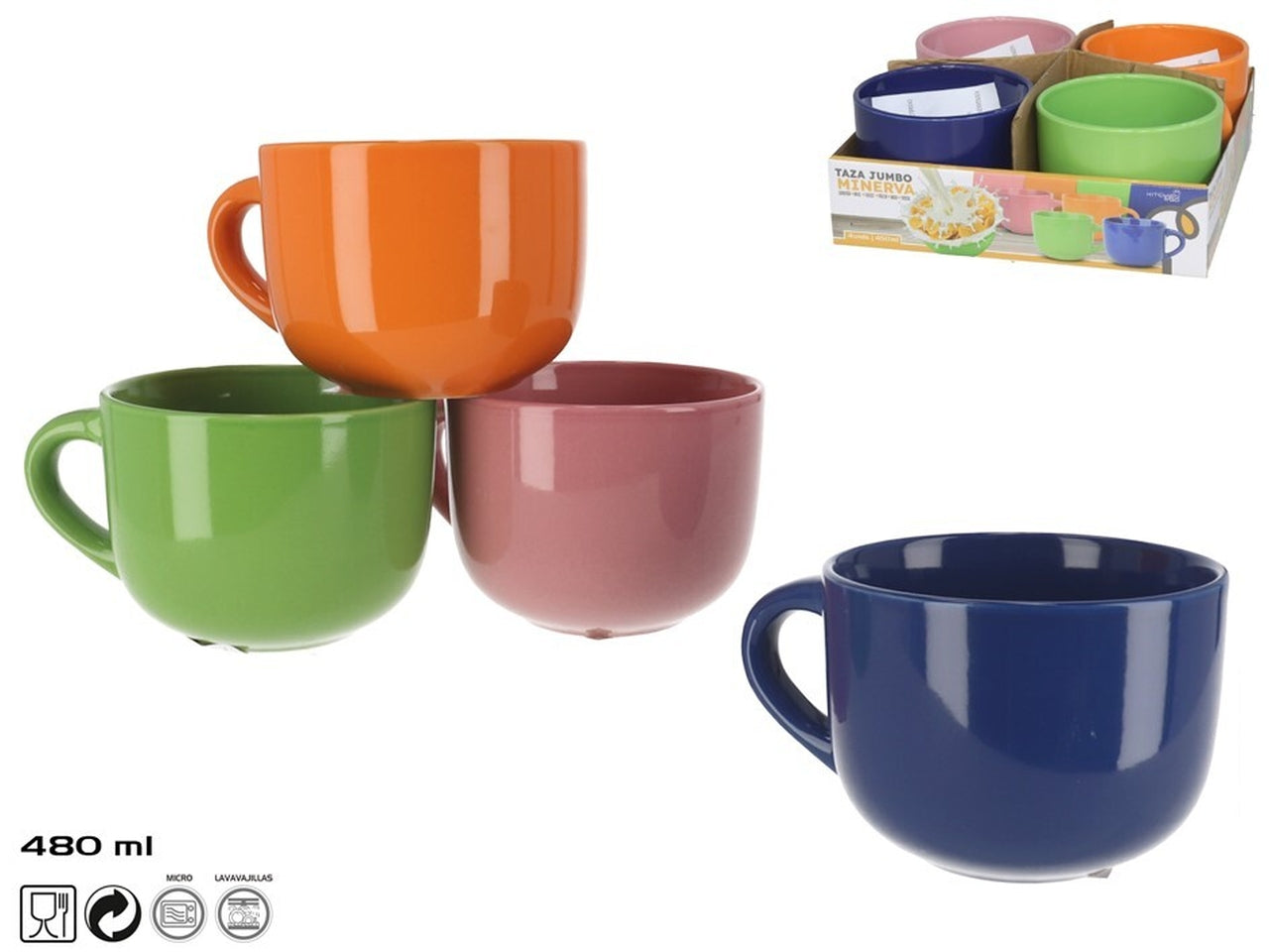Tazza di ceramica 450ml assortita