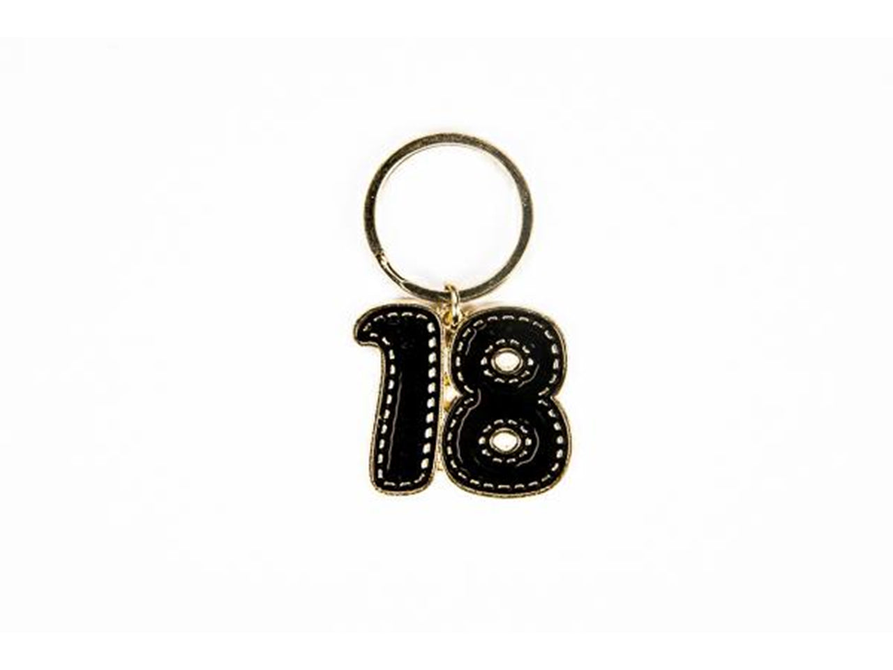 Portachiavi 18 anni nero 3x4cm oro