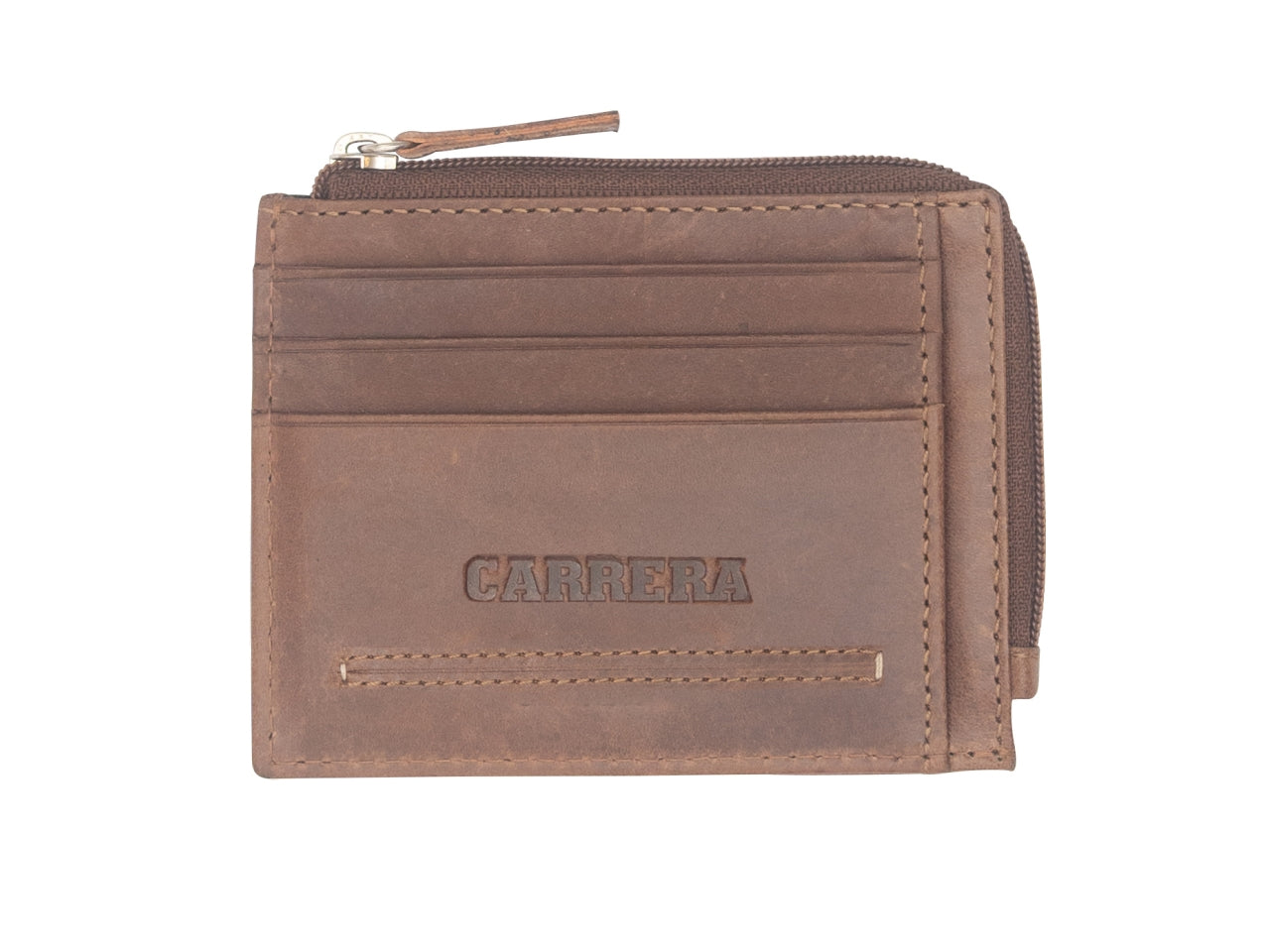 Portacarte Carrera Key West con cerniera marrone scuro