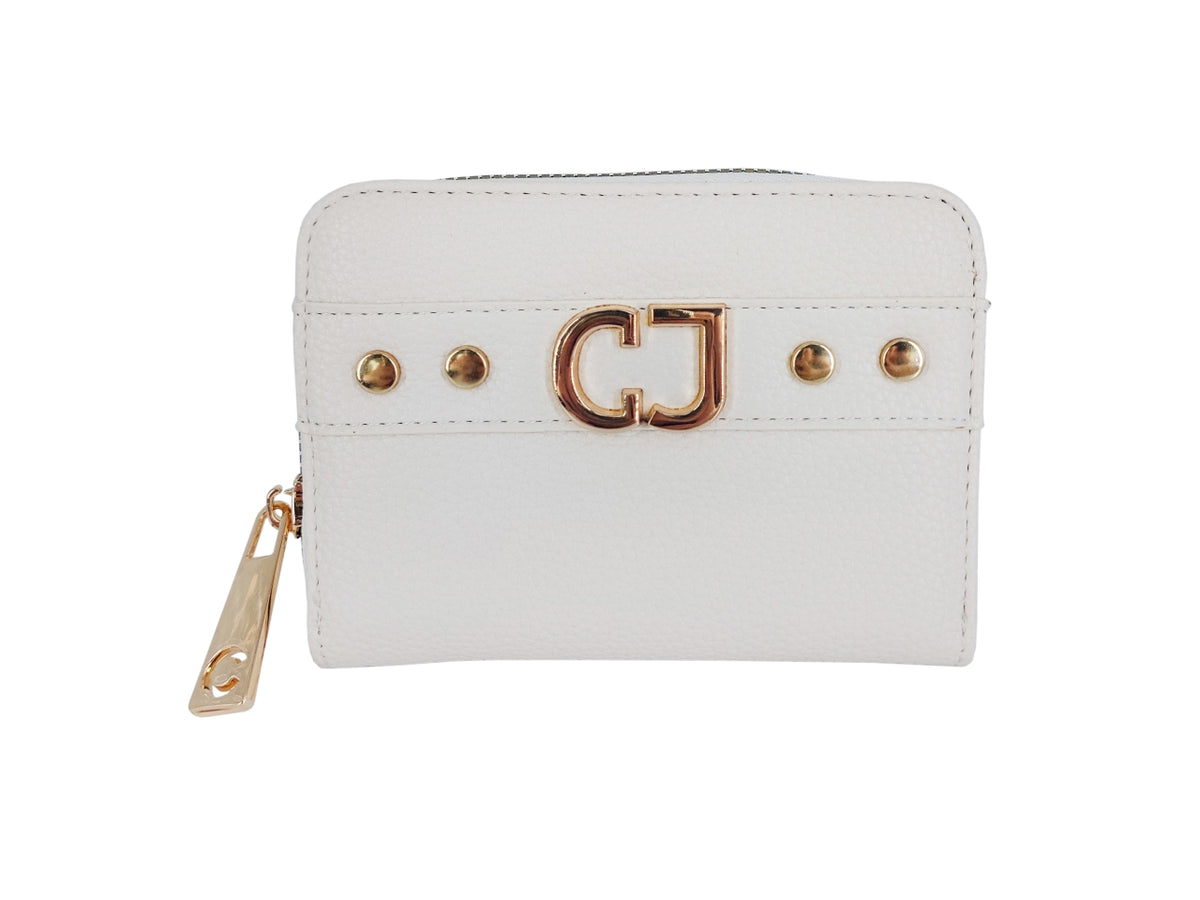 Portafoglio Carrera Bondi a due ante piccolo con zip perimetrale beige