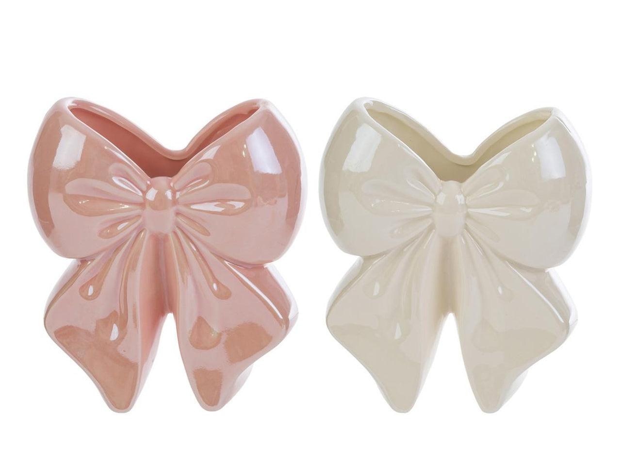 Vaso fiocco 12x6xh.14cm con shopper in 2 assortimenti 58152