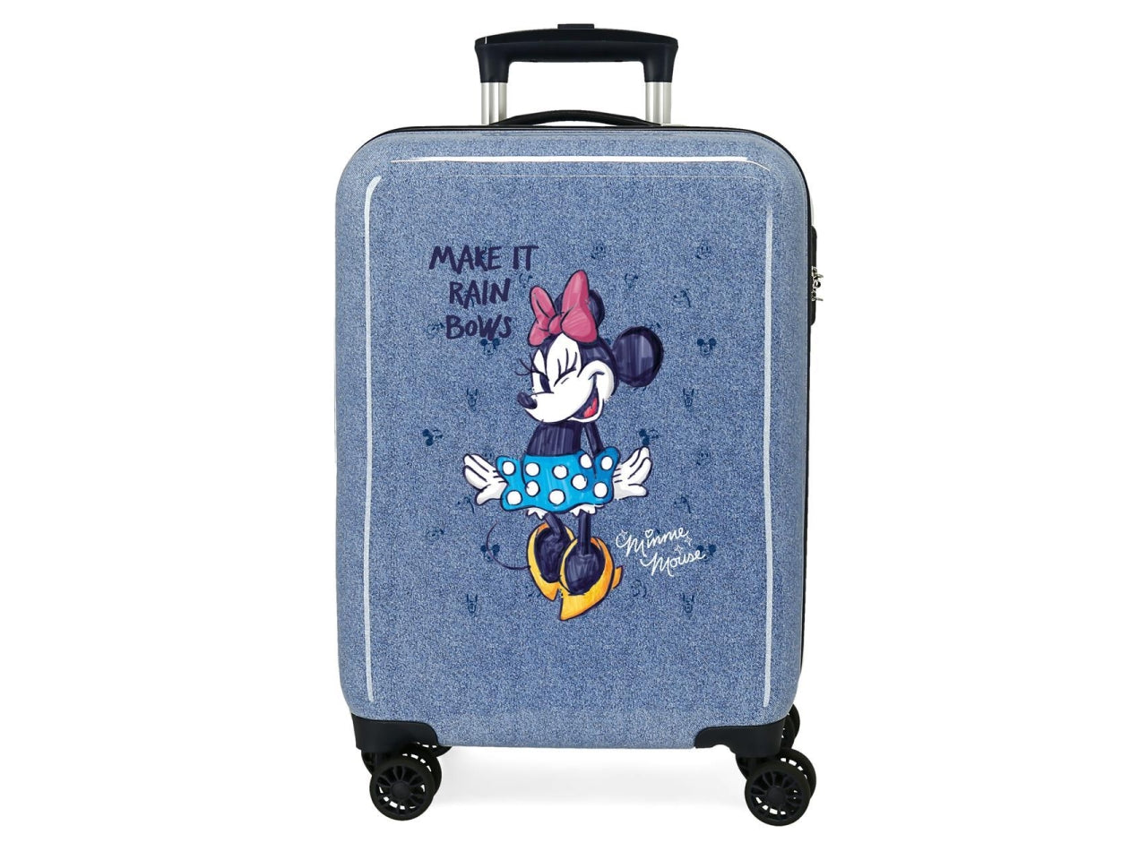 Disney valigia in abs 55cm 4 ruote minnie make it rain bows