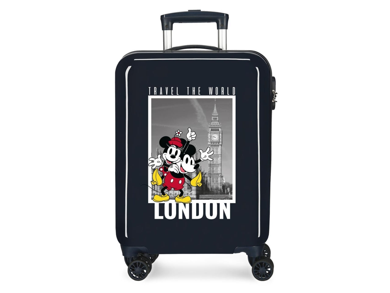 Disney valigia in abs 55cm 4 ruote mickey y minnie london blu navy