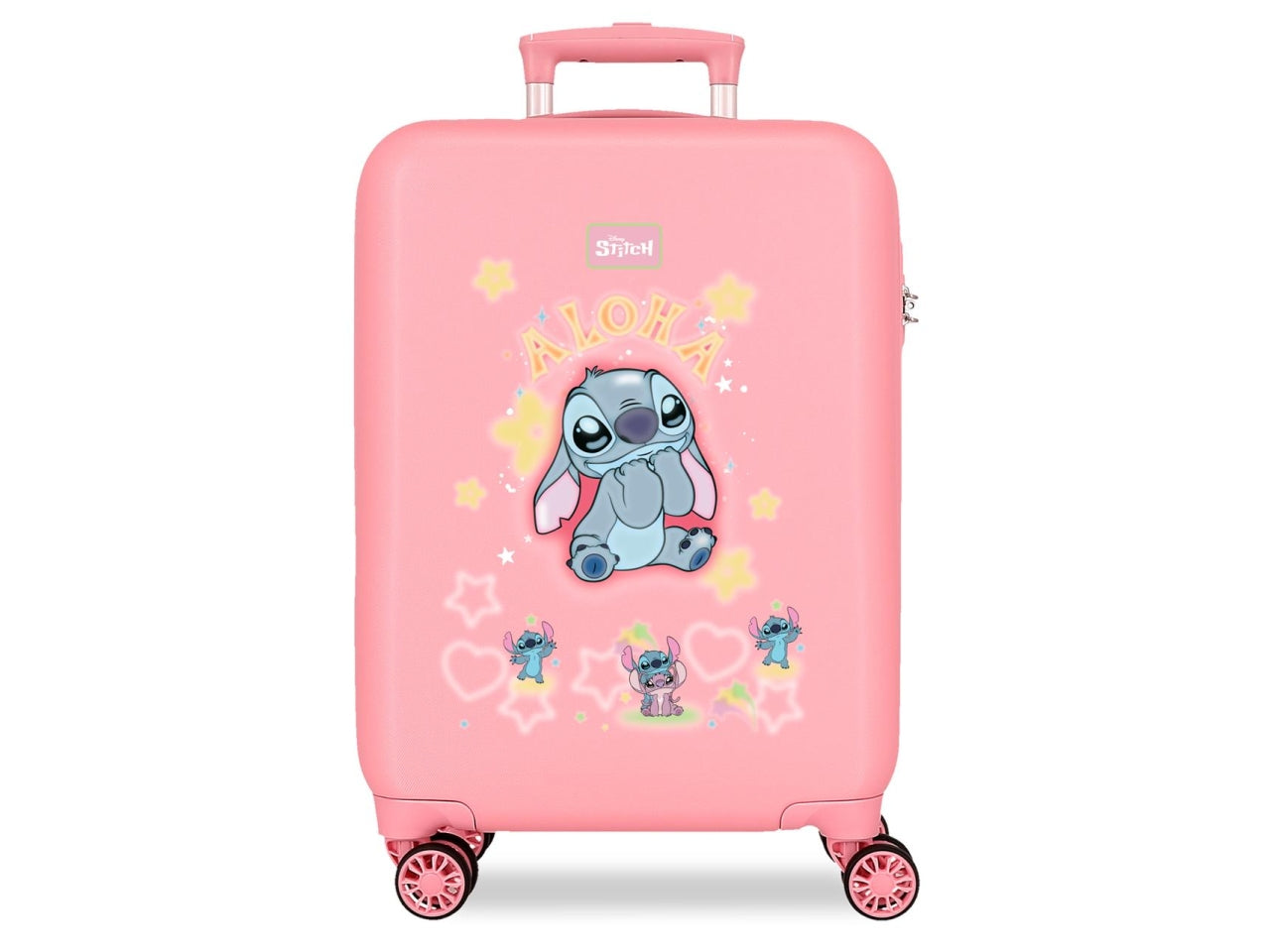 Disney trolley in abs 55cm 4 ruote stitch you&me rosa