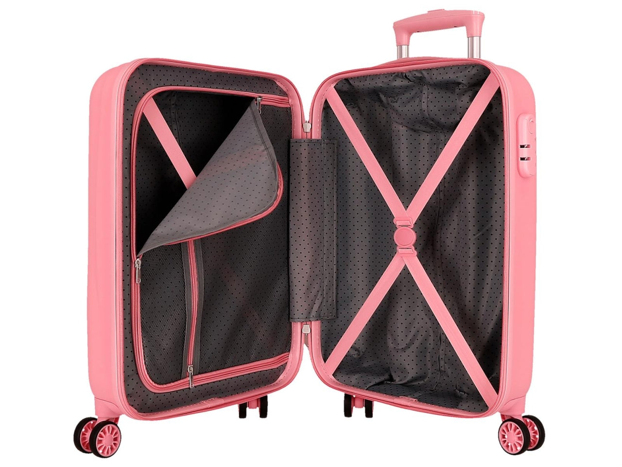 Disney trolley in abs 55cm 4 ruote stitch you&me rosa