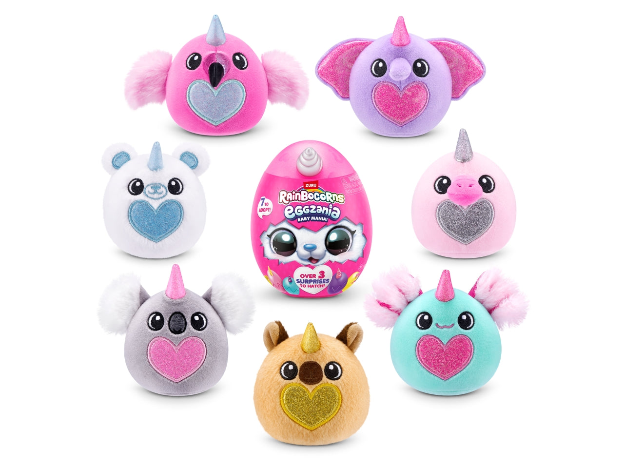 Peluche rainbocorns eggzania