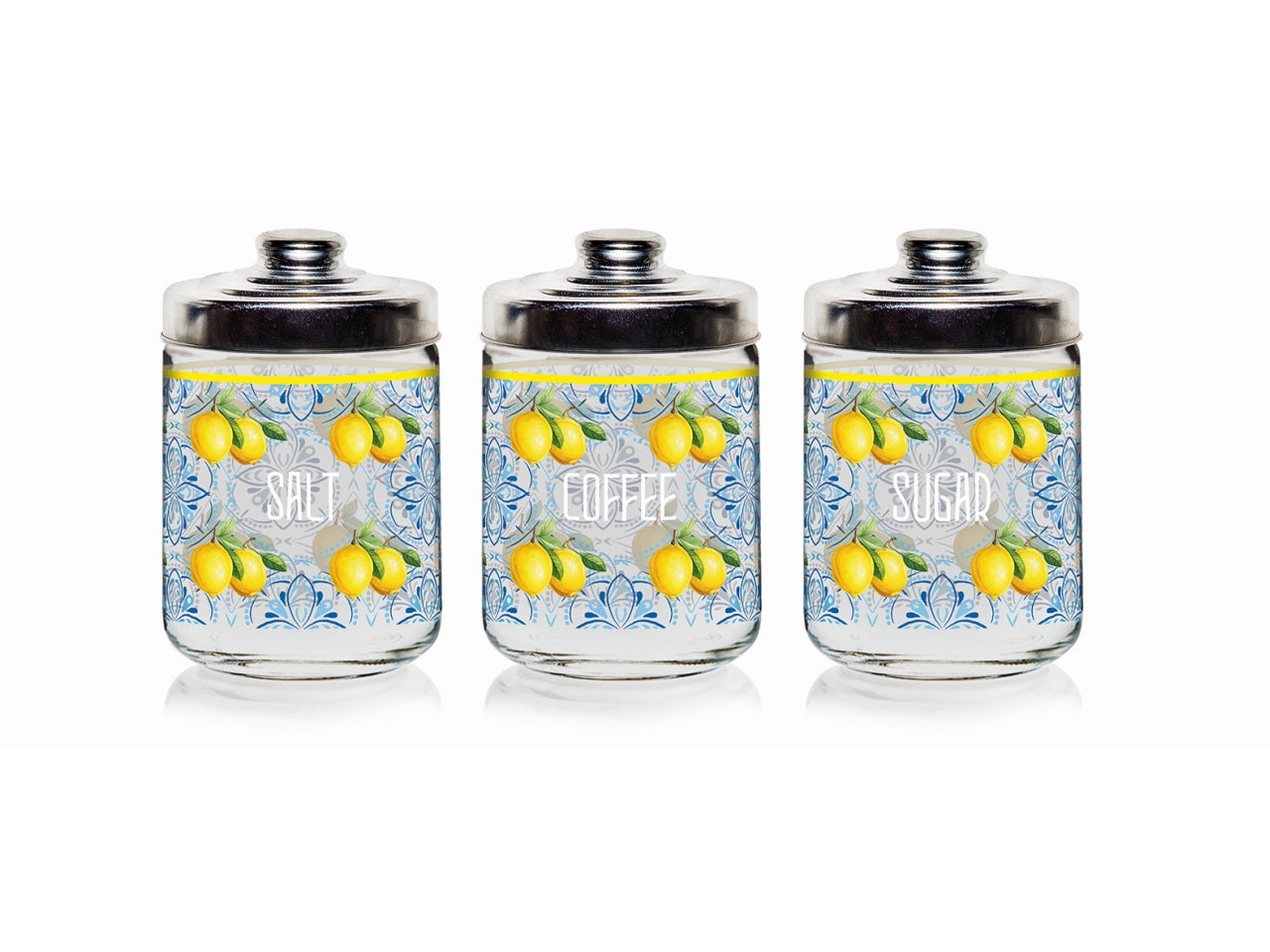 Sunny lemon 3 barattoli 800ml in vetro tappo alluminio assortiti