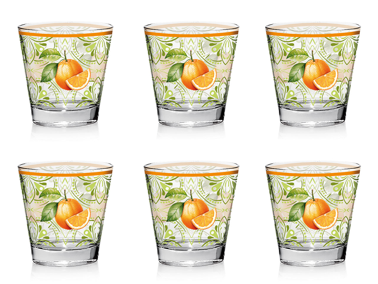 Sunny orange bicchieri nadia acqua 250cc set da 6 bicchieri