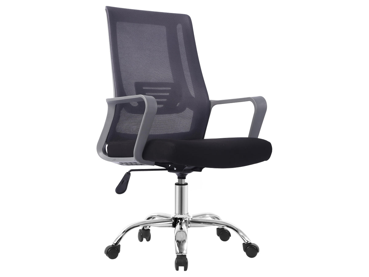 Poltrona ufficio preston nera-grigia 57,5x59,5x98-108cm