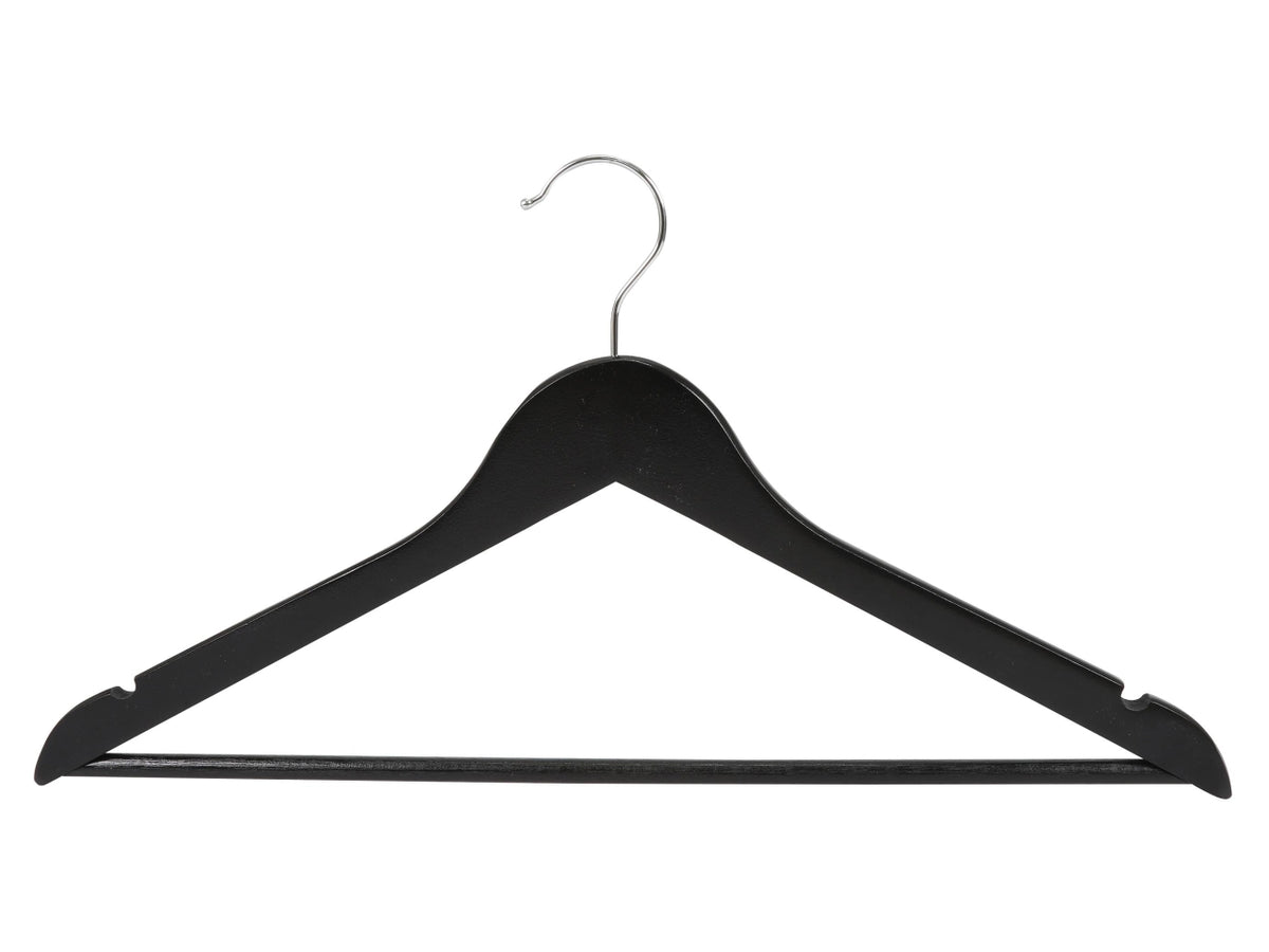 Grucce appendiabiti in legno 44,5cm set da 3 grucce nero lucido