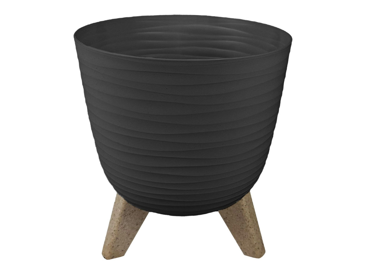 Vaso Aurora Luna con piedini 30xh.28cm antracite