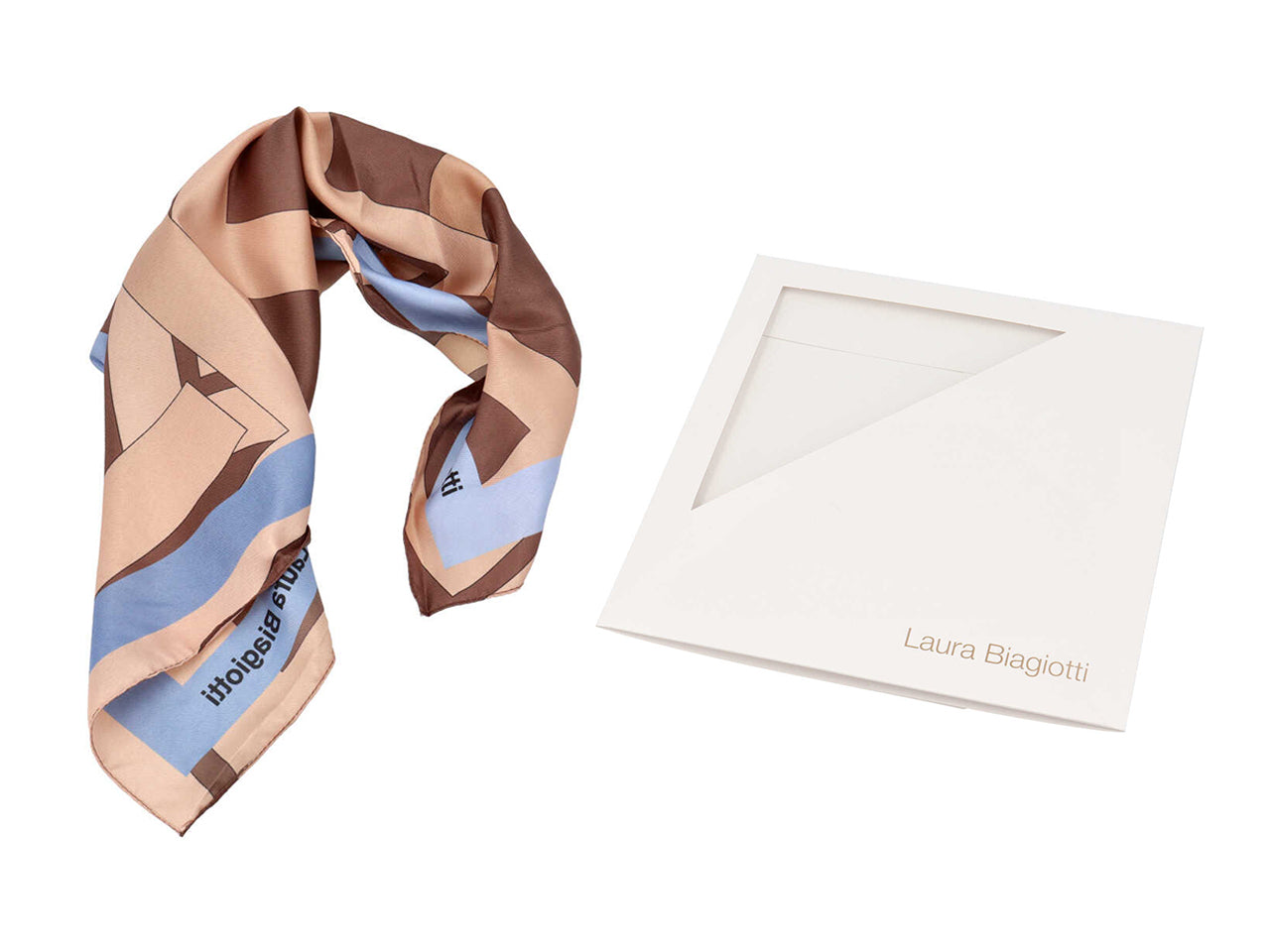 Foulard maxi intreccio lb marrone 53x53cm