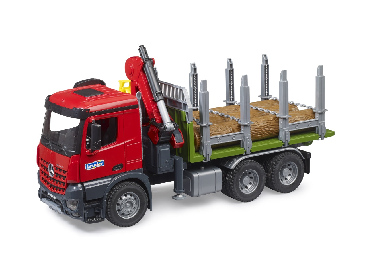 Mb arocs camion trasporto 3 tronchi con gru