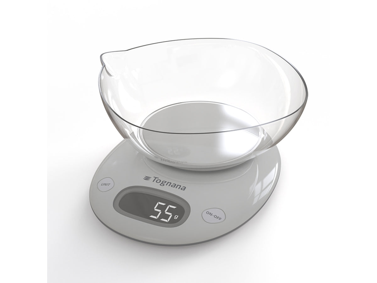 Bilancia elettronica da cucina Iridea 5kg con ciotola grigio perla