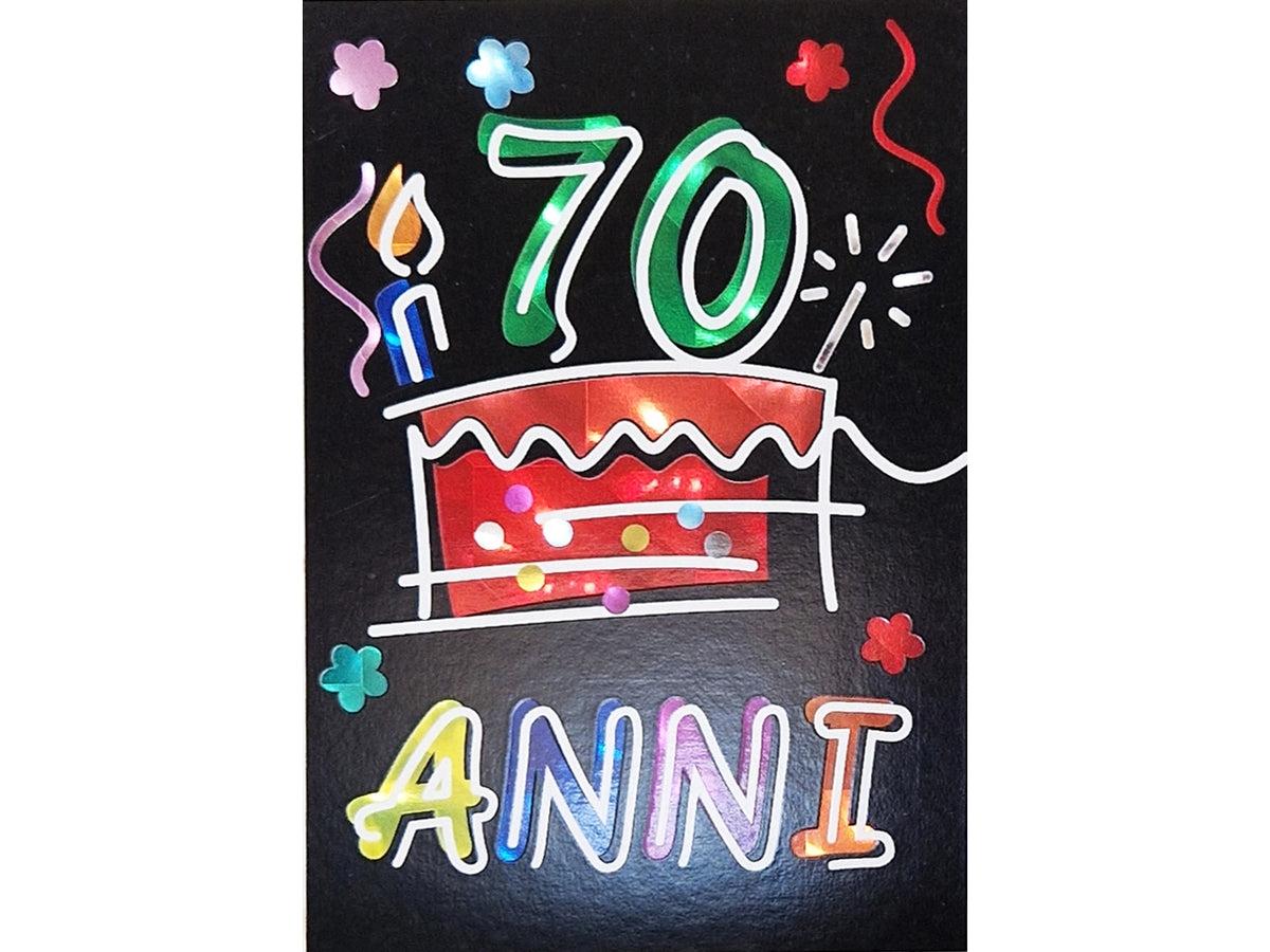 Biglietto 70anni flashcard 101