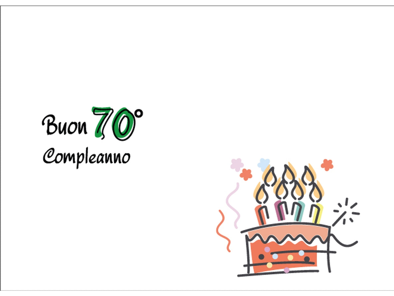 Biglietto 70anni flashcard 101