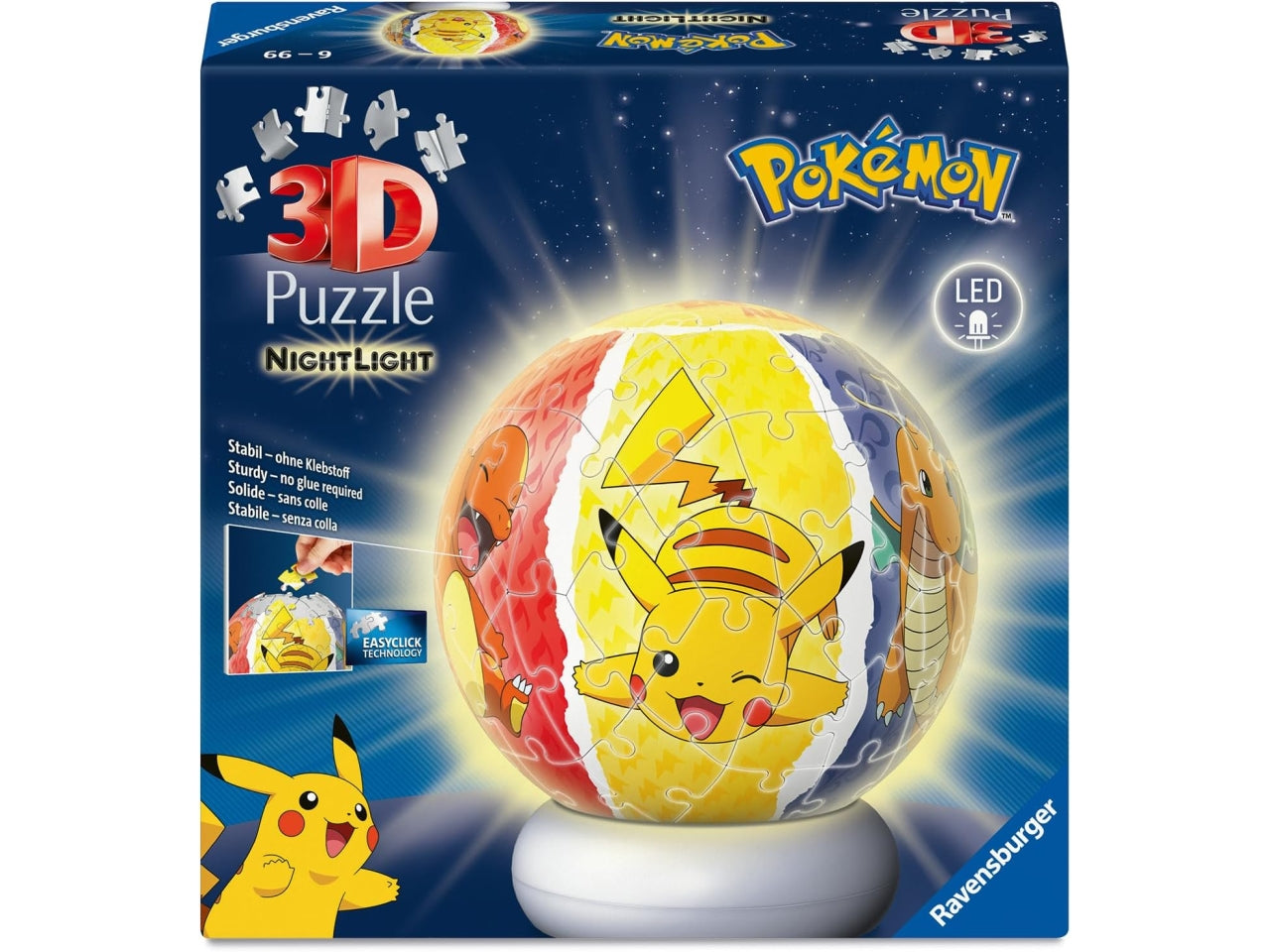 Puzzle 3d puzzle ball nightlight pokémon