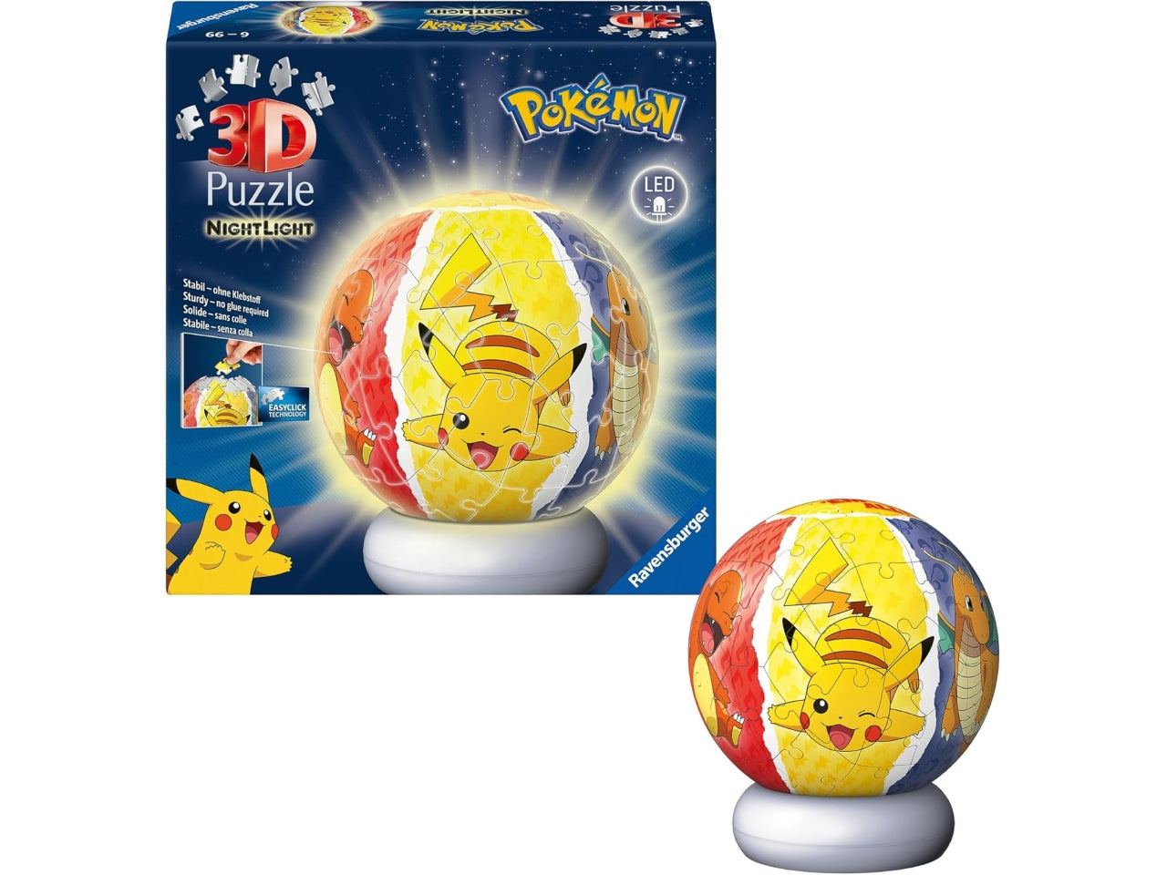 Puzzle 3d puzzle ball nightlight pokémon