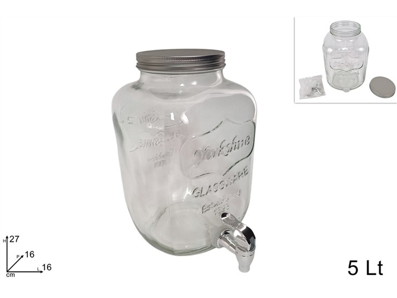 Barattolo in vetro con rubinetto 5lt