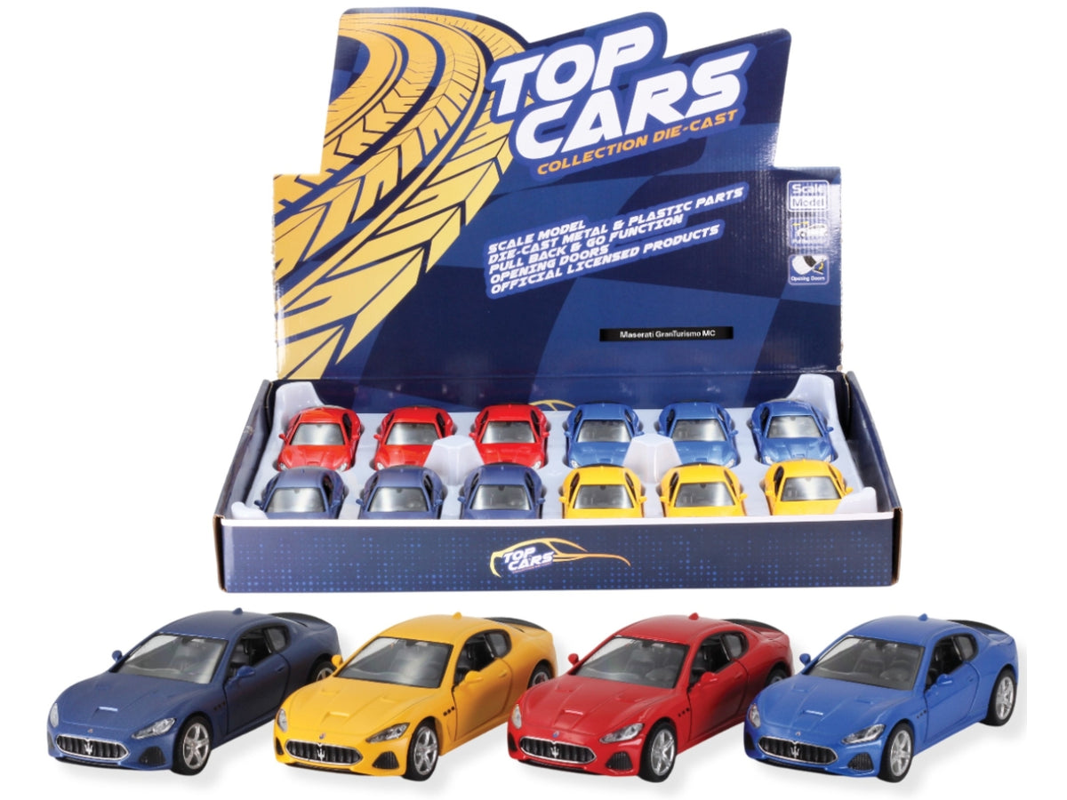 Auto maserati gran turismo mc 2018 colore satinato blu e giallo