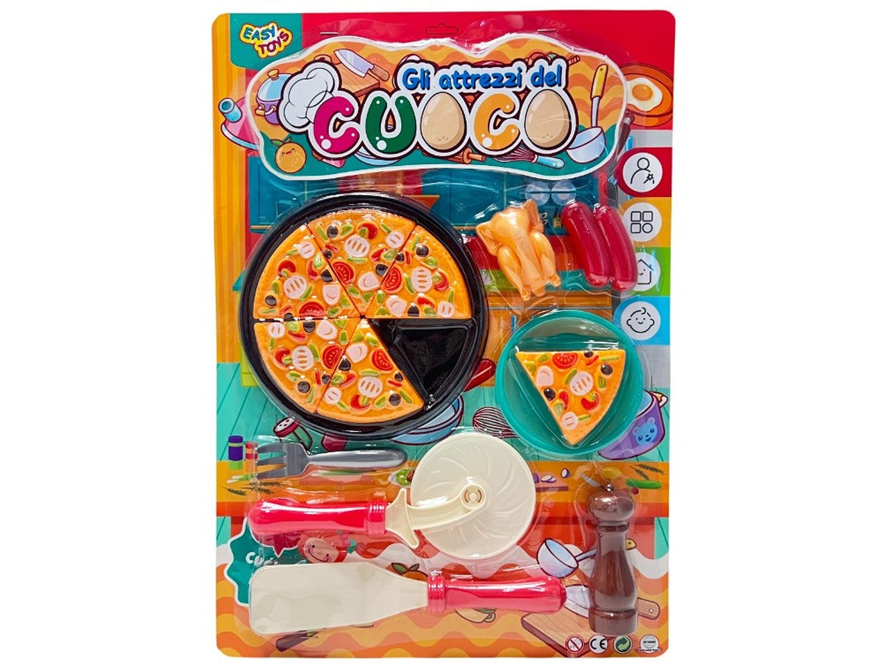 Gioco gli attrezzi del cuoco con pizza 2 ass