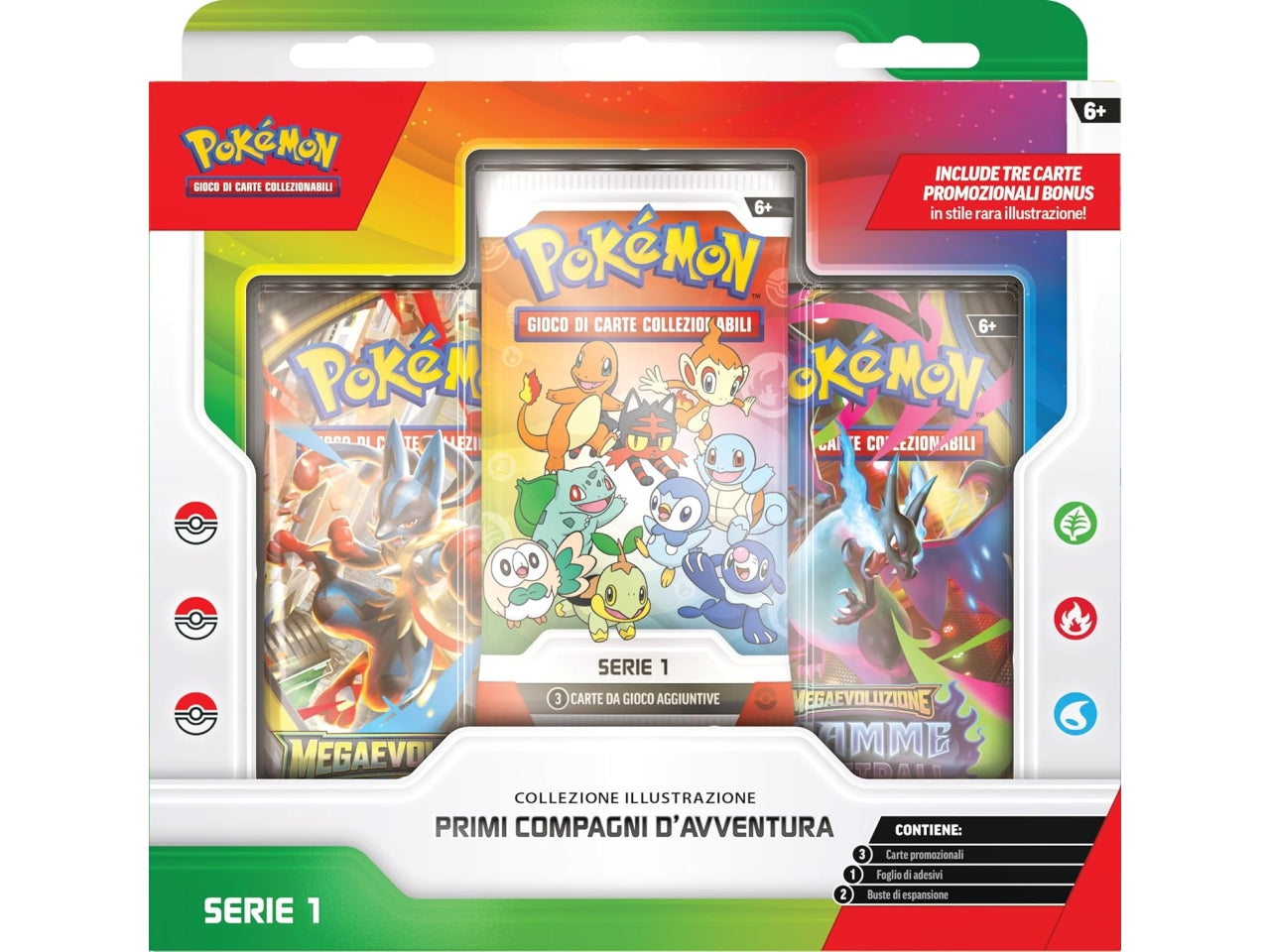 Pokemon Collezione Illustrazione Primi Compagni d'Avventura