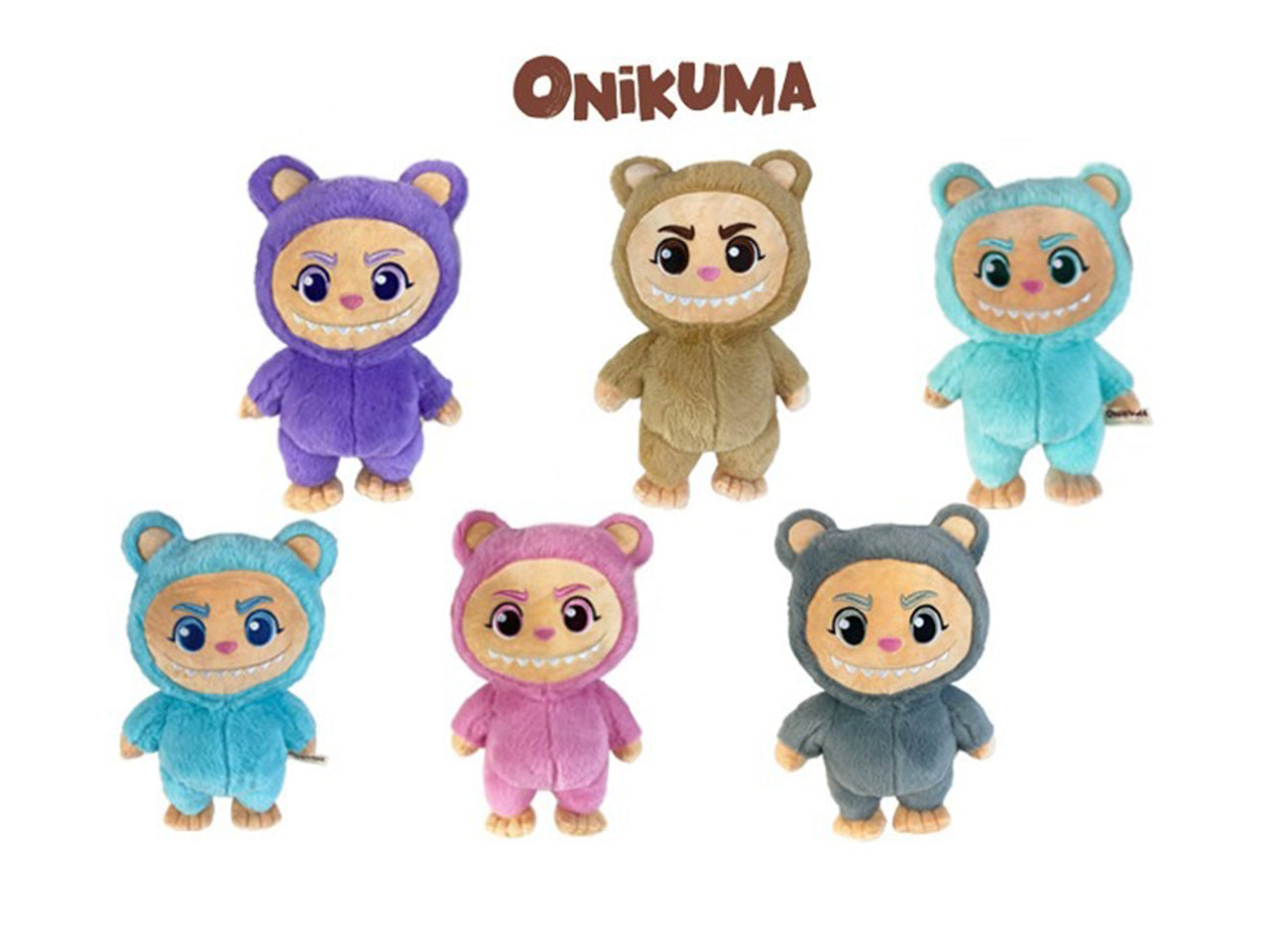 Peluche max Onikuma In piedi 56 cm in 6 modelli assortiti con viso ricamato