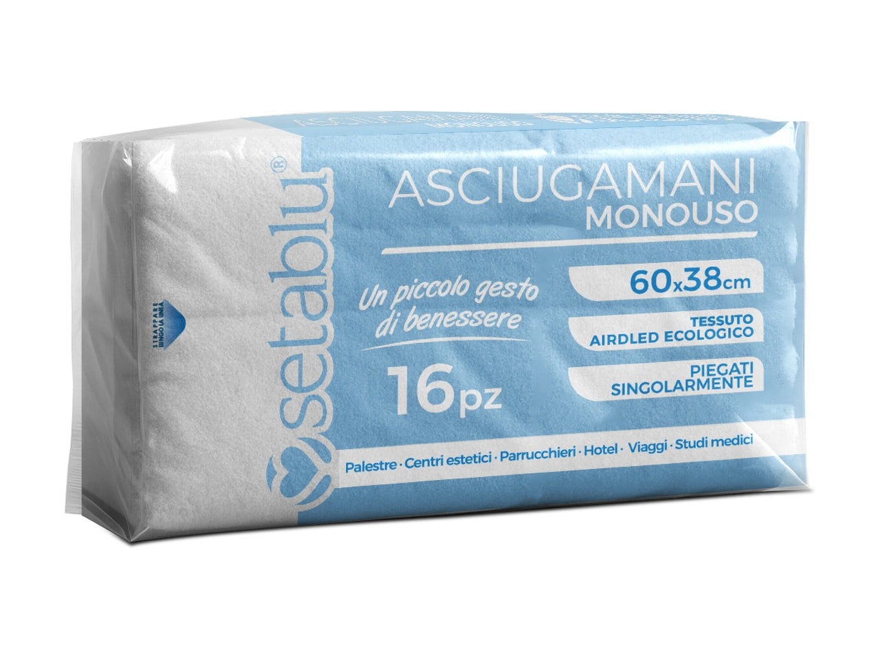 Asciugamani monouso 60x38cm set da 16 asciugamani