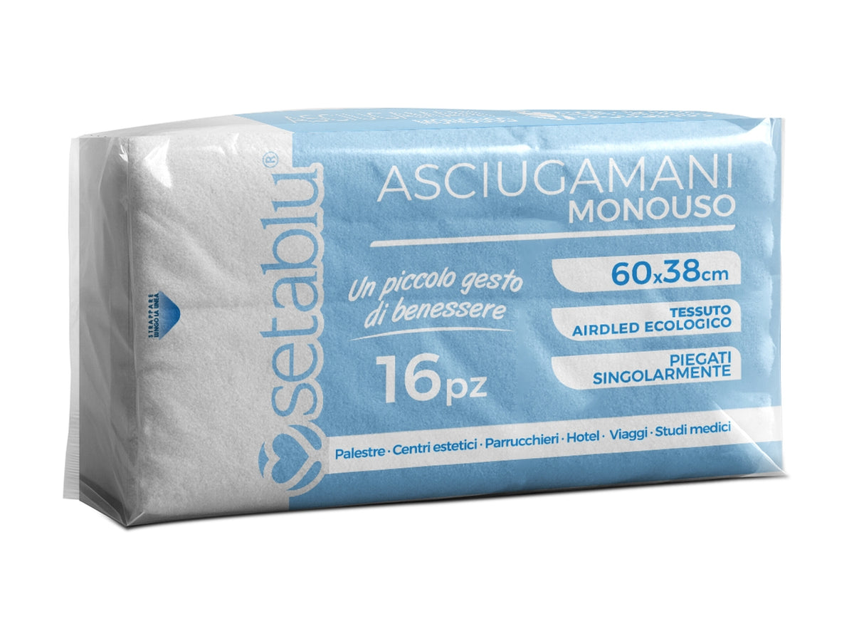 Asciugamani monouso 60x38cm set da 16 asciugamani