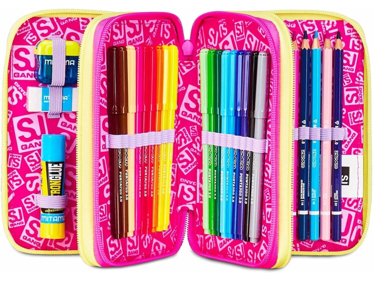 Astuccio 3 zip sj gang game-led girl