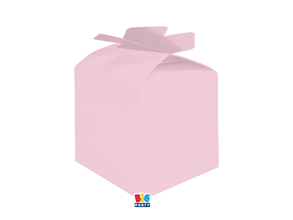Scatoline portaconfetti Cubetto Fiocco Rosa 5x7x5cm set da 10 scatoline