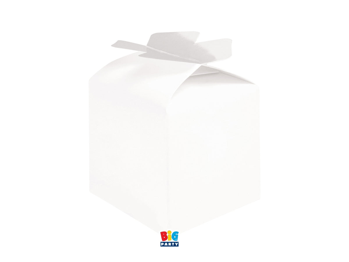 Scatoline portaconfetti Cubetto Fiocco Bianco 5x7x5cm set da 10 scatoline