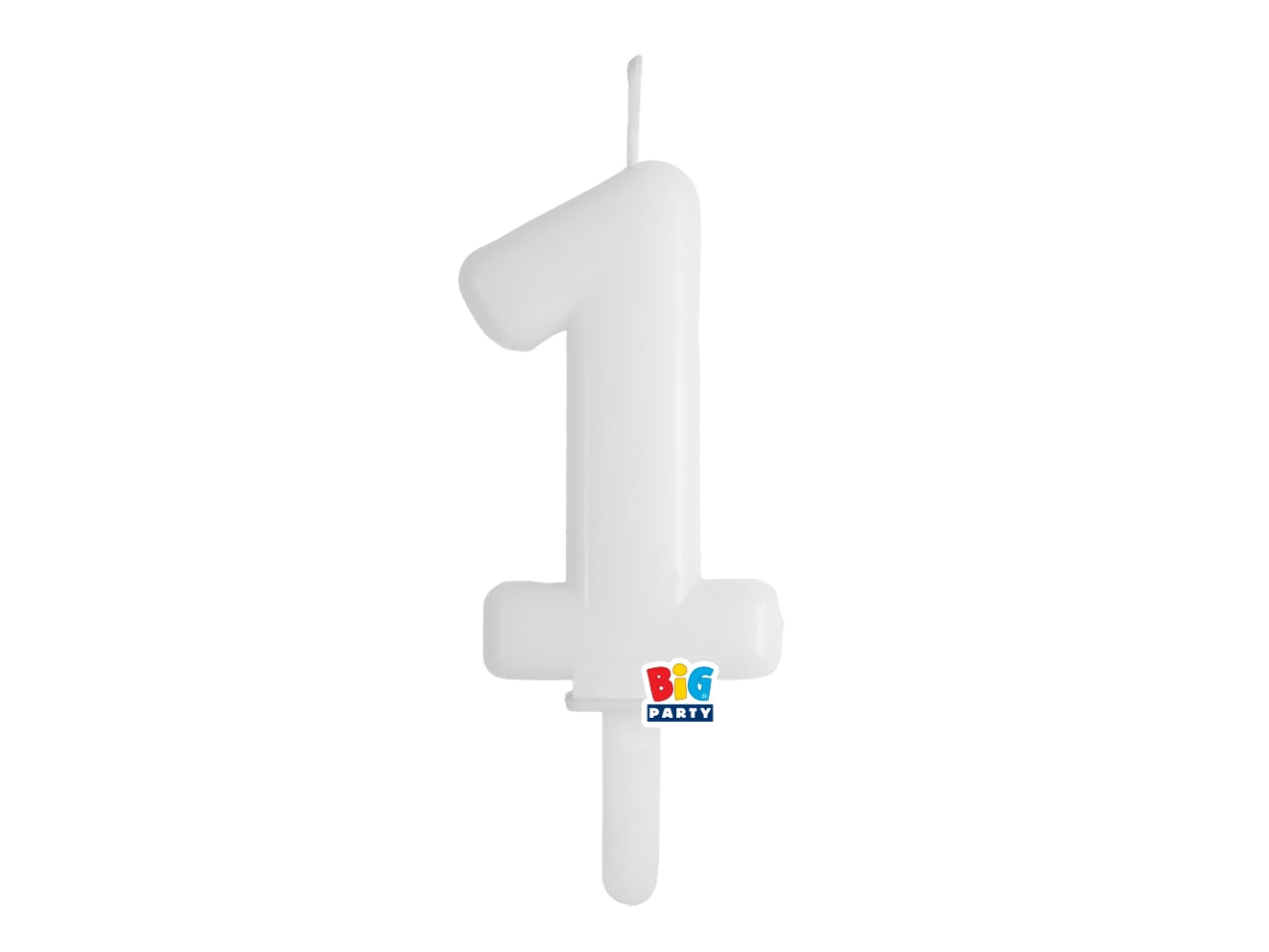 Candelina numero 1 di Cera Tiny Plump Bianco 7cm