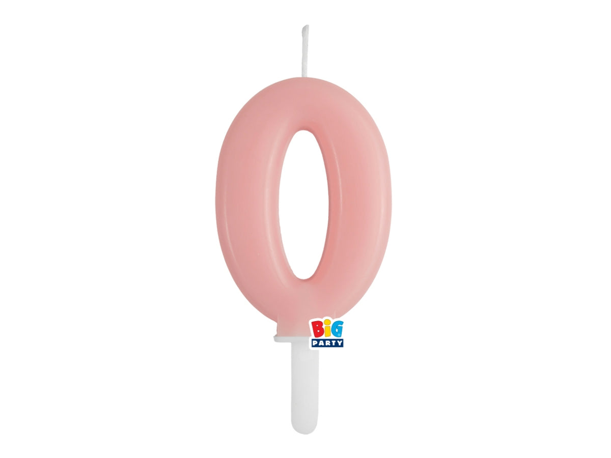 Candelina numero 0 di Cera Tiny Plump Rosa Baby 7cm