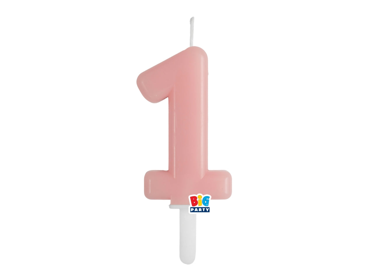 Candelina numero 1 di Cera Tiny Plump Rosa Baby 7cm
