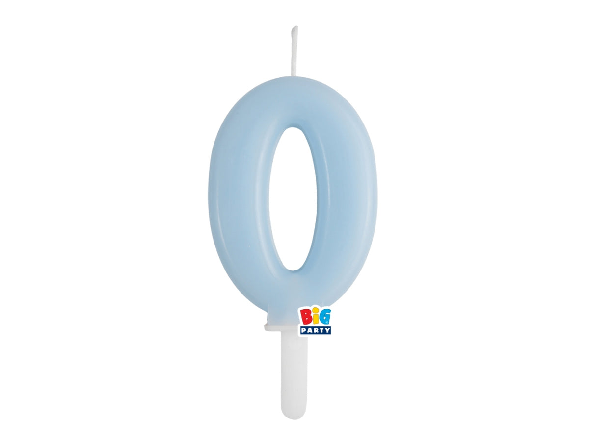 Candelina numero 0 di Cera Tiny Plump Celeste Baby 7cm