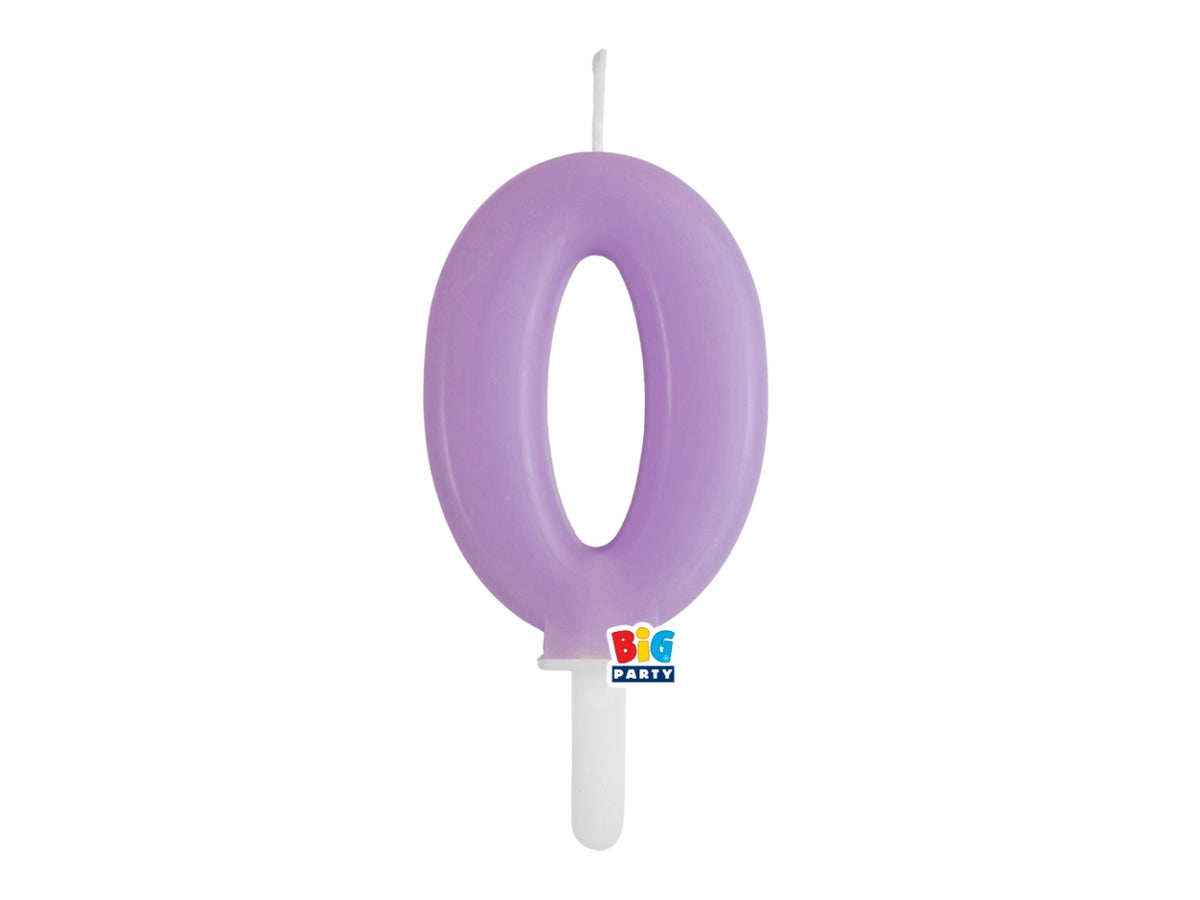 Candelina numero 0 di Cera Tiny Plump Lilla 7cm